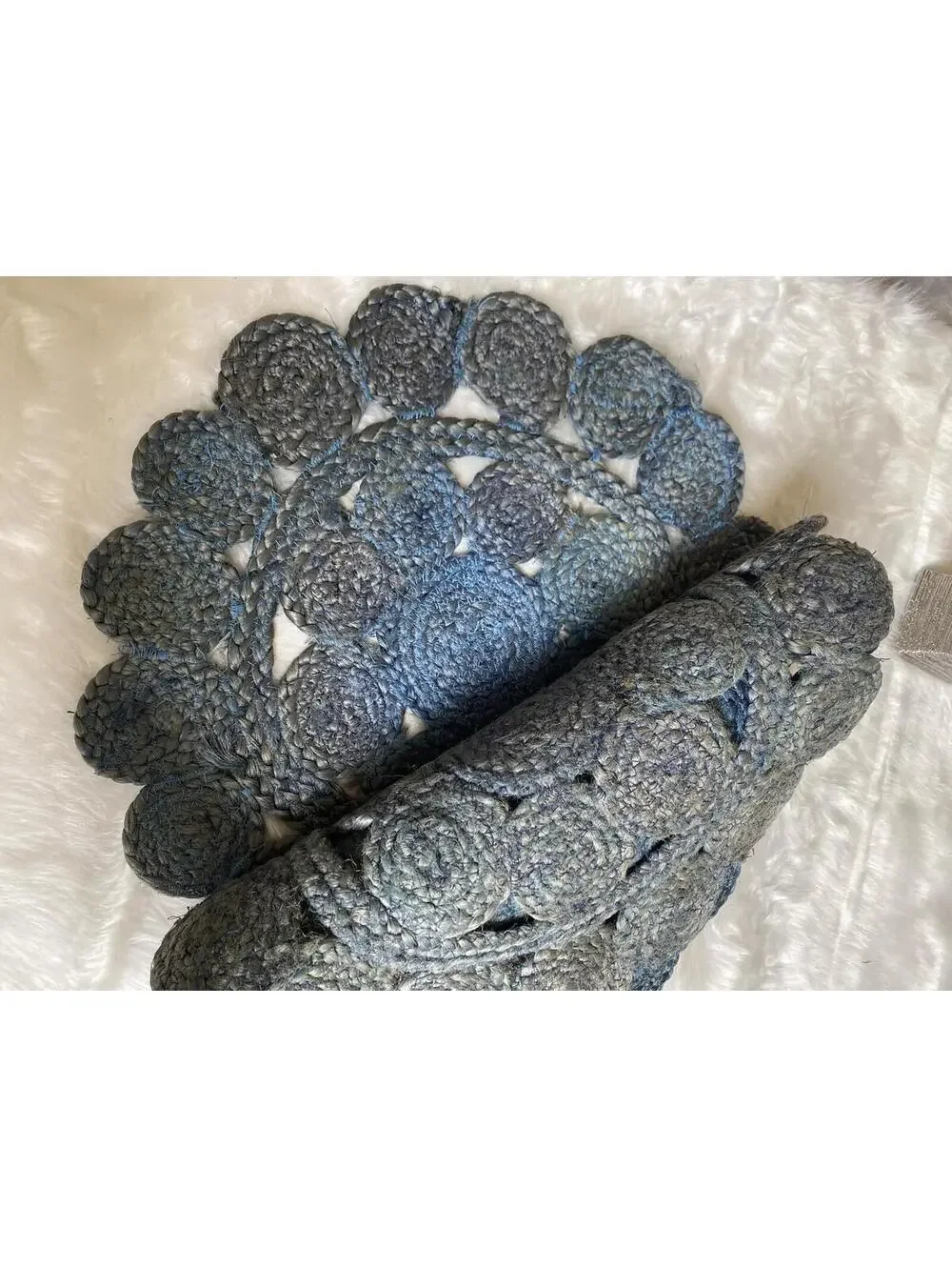 Blue Crochet Round Placemats Set of 4